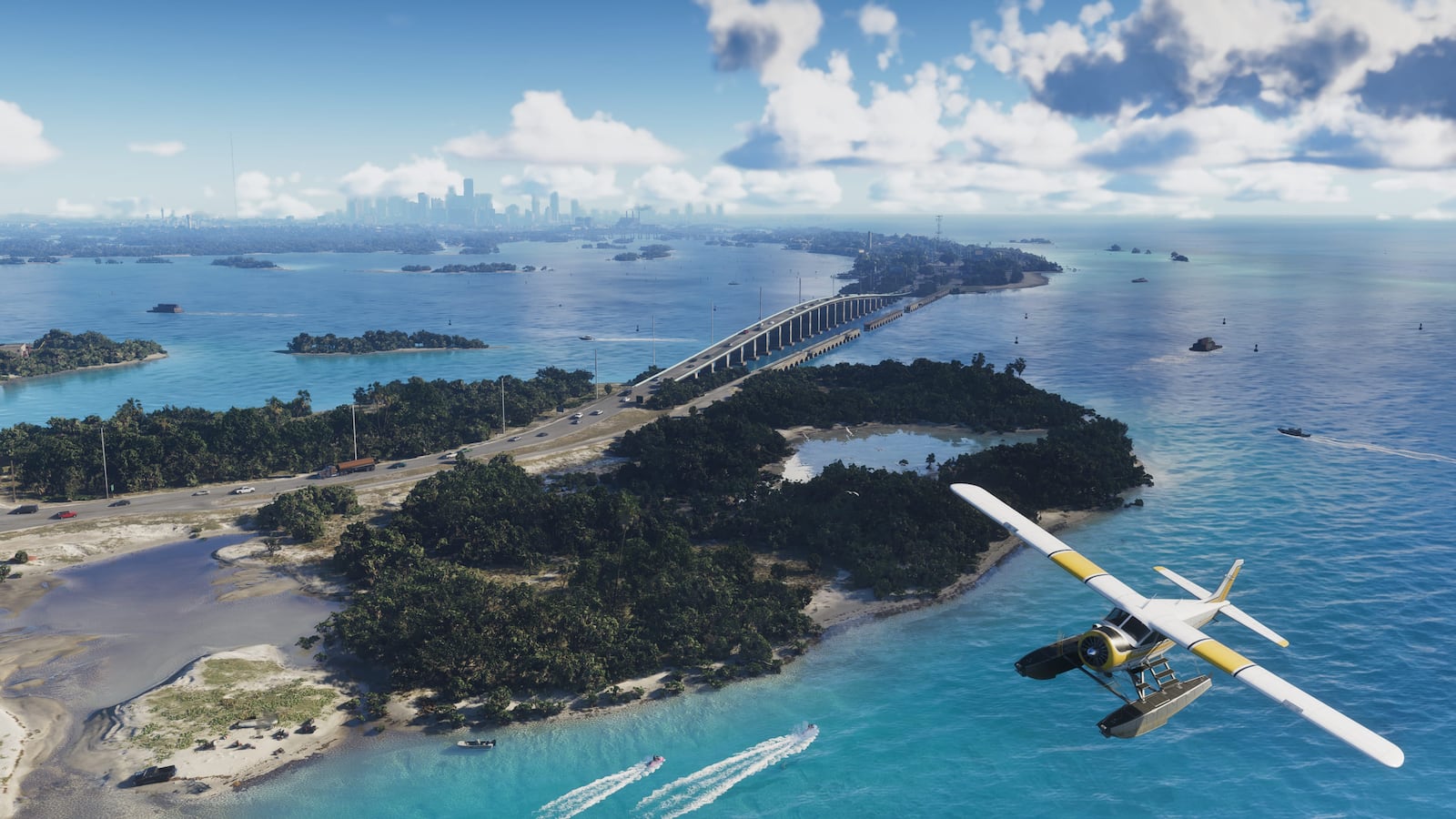 Official Grand Theft Auto VI screenshot showing the tropical Leonida Keys